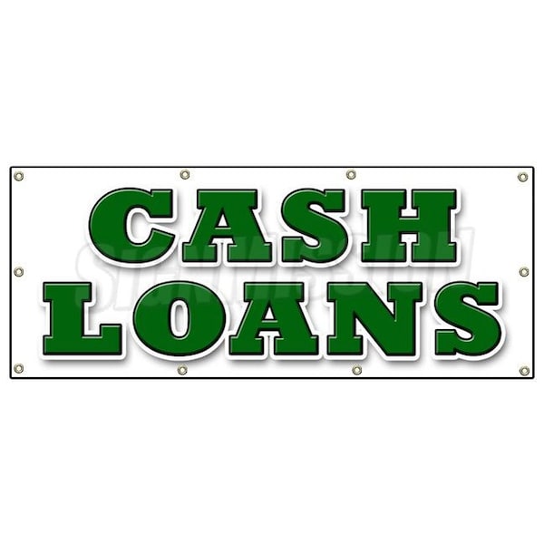 Signmission CASH LOANS BANNER SIGN payday advance title pawn shop for gold B-96 Cash Loans - main
